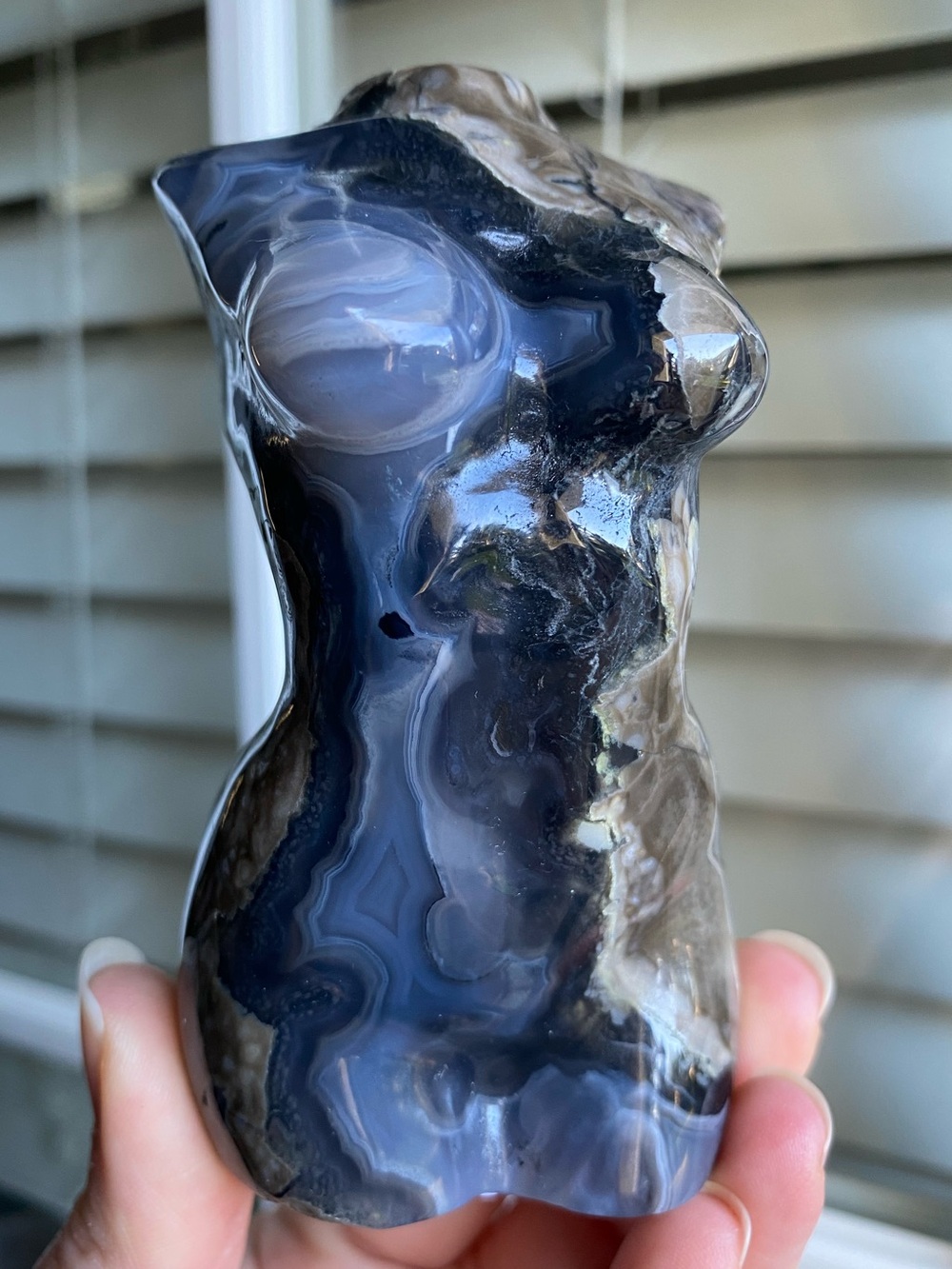 🌋 Volcano Agate Goddess — Over 4” Natural Stone Sculpture 🌋